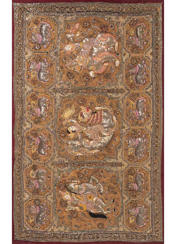 bespoke sile red and orange cotton Wall Art Rug - HeadShot bespoke sile red and orange cotton Wall Art Rug - HeadShot