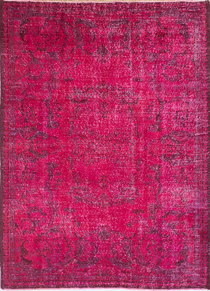 lacuna pink and purple wool Hand Knotted Rug - HeadShot