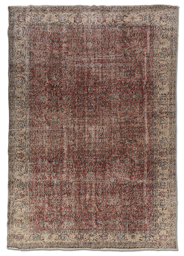  red and orange wool and bamboo silk Hand Knotted Rug