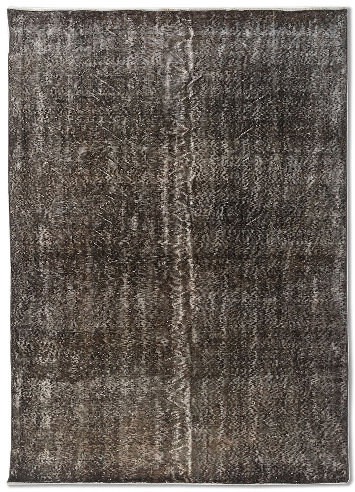 vintage beige and brown wool Hand Knotted Rug - HeadShot
