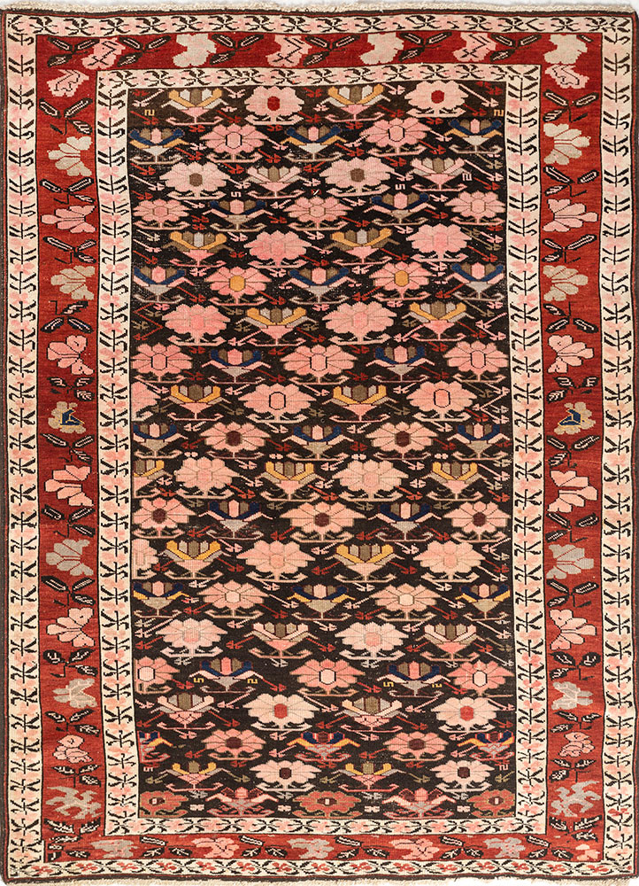 Caucasian (C.1910) beige and brown wool Hand Knotted Rug
