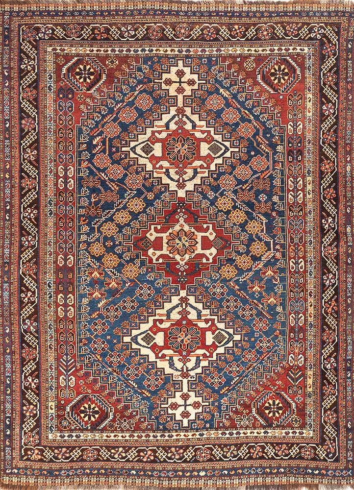 kiaan blue wool Hand Knotted Rug - HeadShot