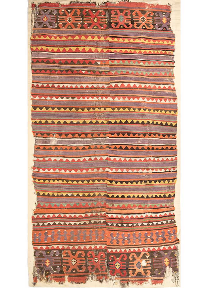 bespoke sile red and orange wool Wall Art Rug - HeadShot bespoke sile red and orange wool Wall Art Rug - HeadShot