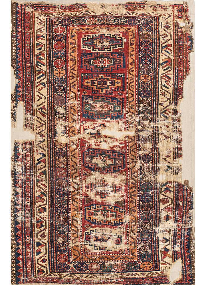 bespoke sile red and orange wool Wall Art Rug - HeadShot bespoke sile red and orange wool Wall Art Rug - HeadShot