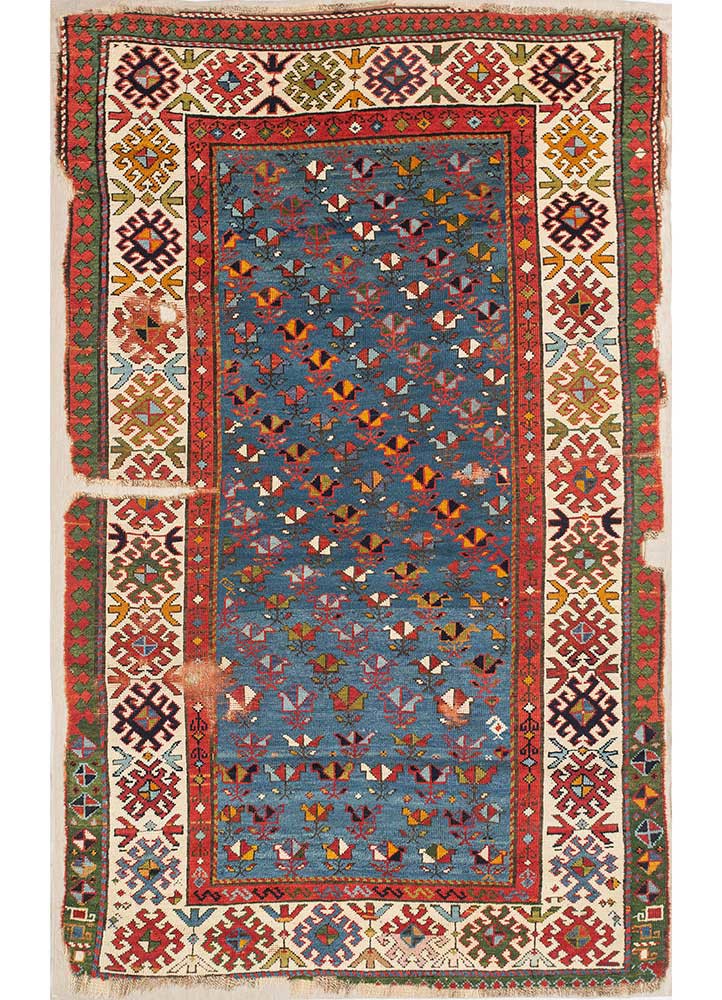 bespoke sile blue wool Wall Art Rug - HeadShot bespoke sile blue wool Wall Art Rug - HeadShot