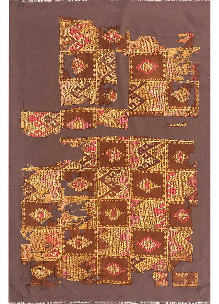 bespoke sile beige and brown wool Wall Art Rug - HeadShot bespoke sile beige and brown wool Wall Art Rug - HeadShot