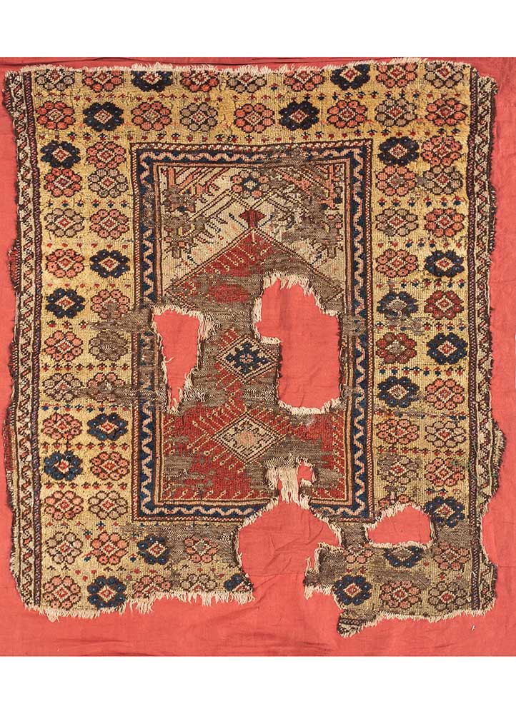 bespoke sile red and orange wool Wall Art Rug - HeadShot bespoke sile red and orange wool Wall Art Rug - HeadShot