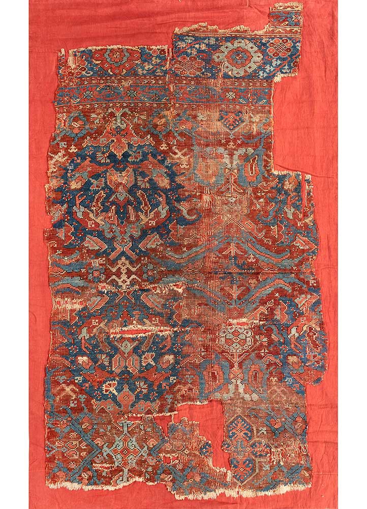 bespoke sile red and orange wool Wall Art Rug - HeadShot bespoke sile red and orange wool Wall Art Rug - HeadShot