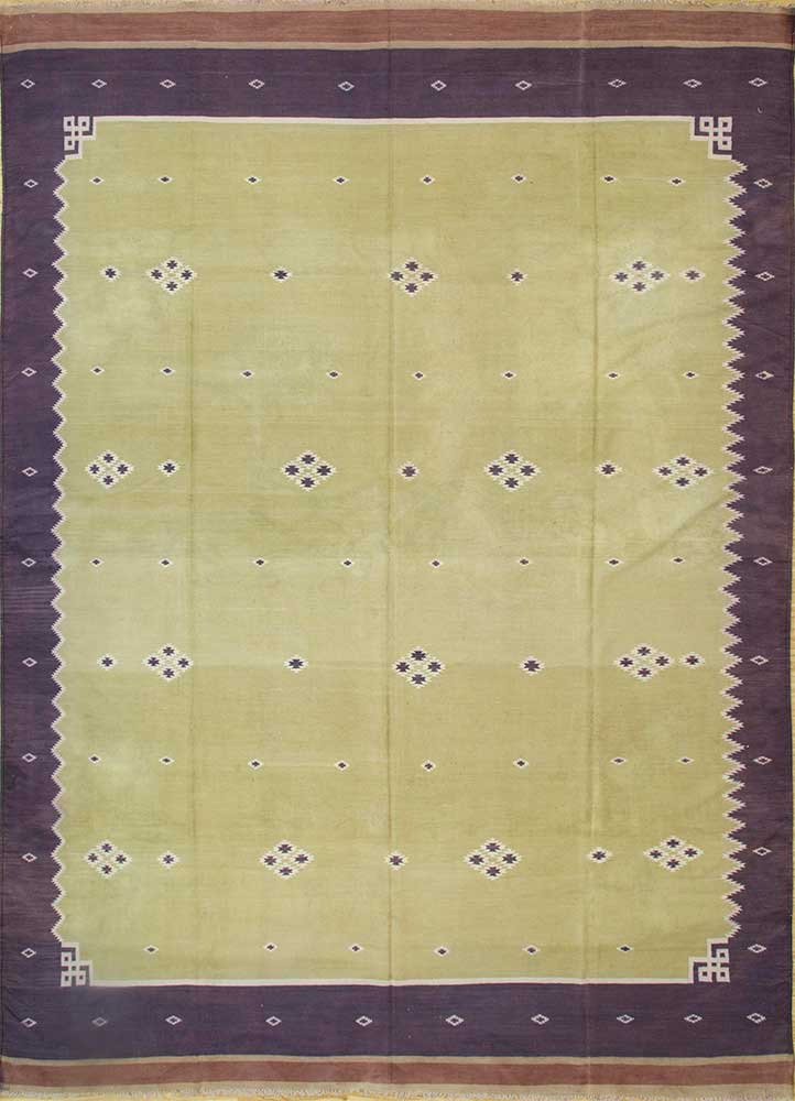 nayaab gold cotton Flat Weaves Rug - HeadShot