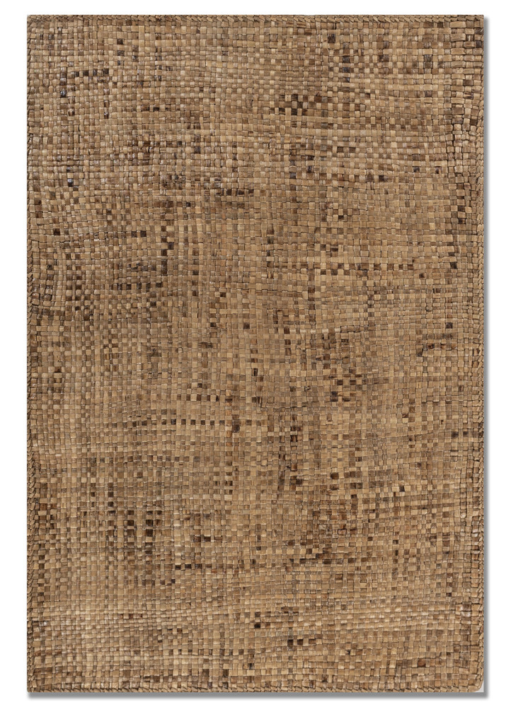  beige and brown cotton Flat Weaves Rug