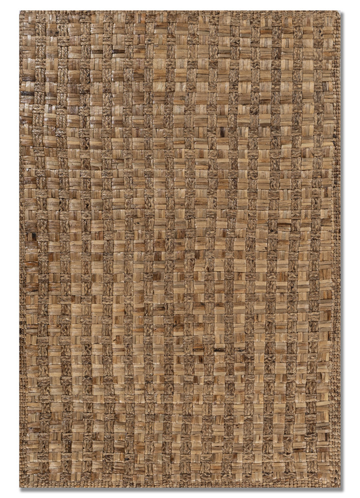  beige and brown cotton Flat Weaves Rug