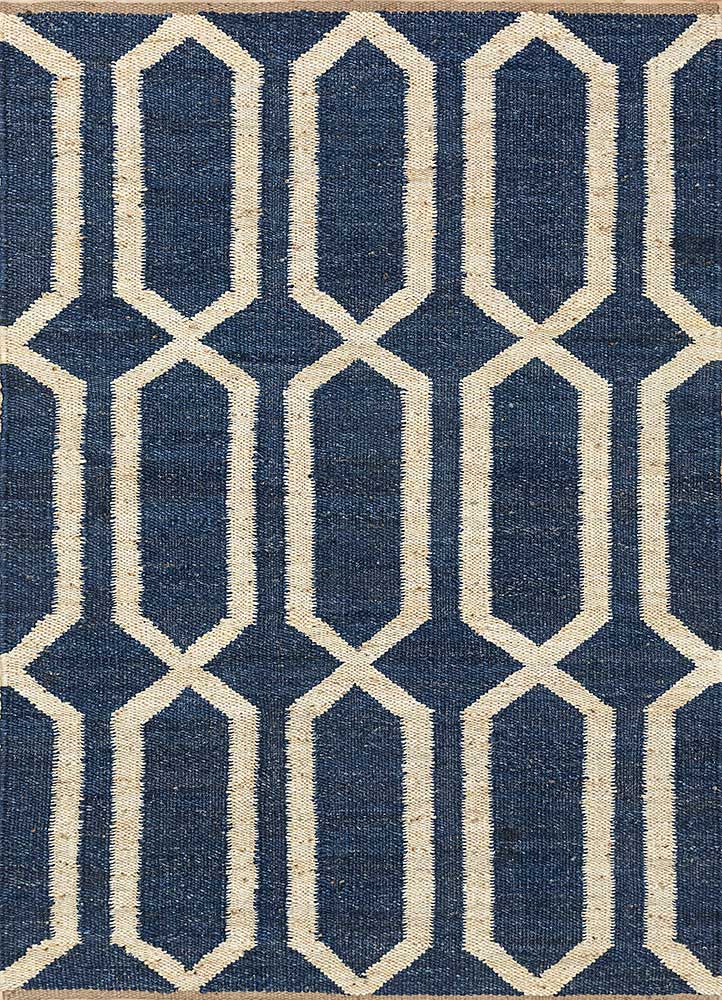  blue jute and hemp Flat Weaves Rug