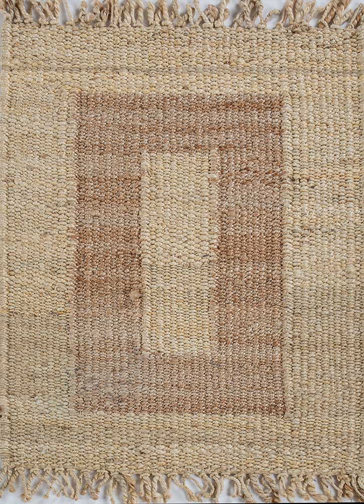  beige and brown jute and hemp Flat Weaves Rug