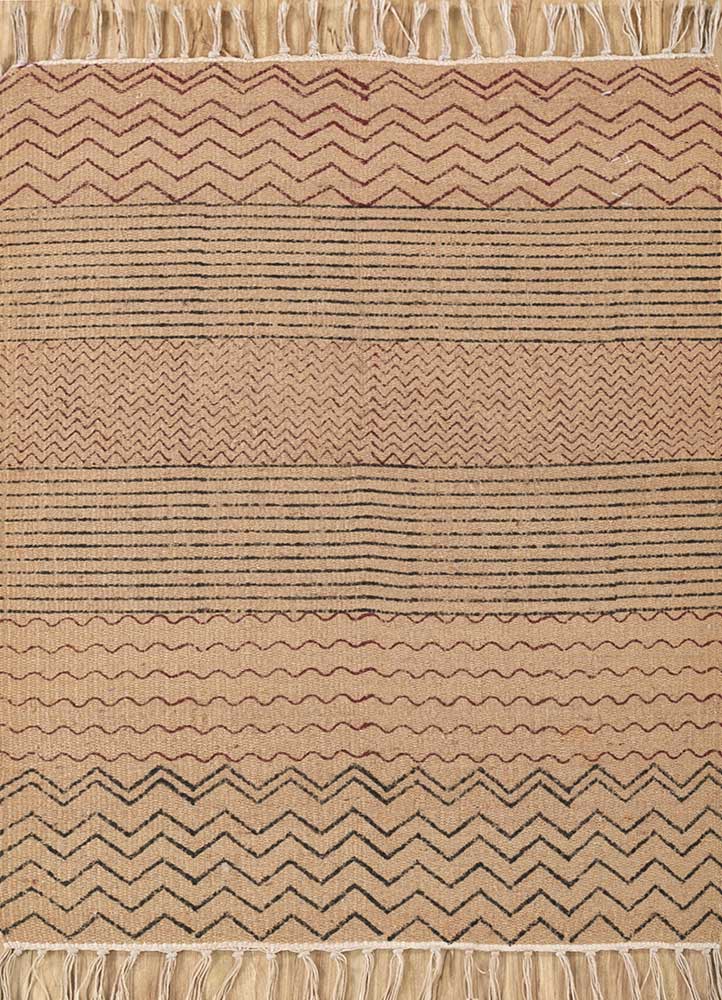 nomadic threads beige and brown jute and hemp Flat Weaves Rug - HeadShot