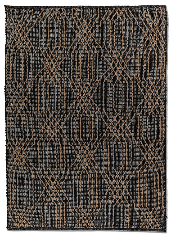  grey and black jute and hemp Flat Weaves Rug