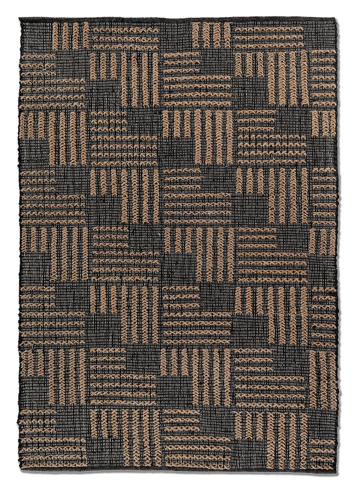  grey and black jute and hemp Flat Weaves Rug