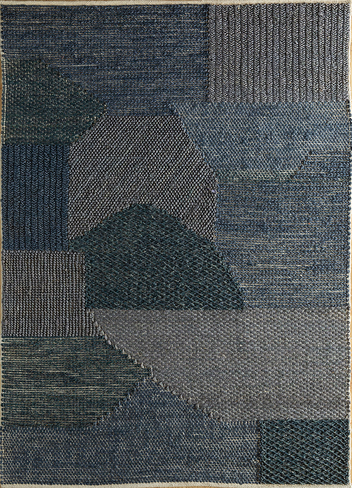  blue jute and hemp Flat Weaves Rug