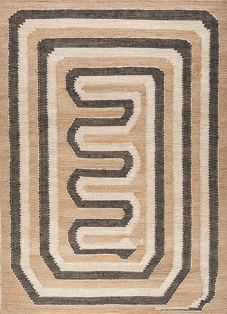 nomadic threads beige and brown jute and hemp Flat Weaves Rug - HeadShot