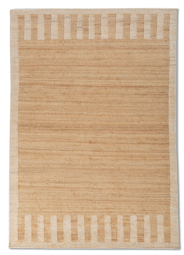 aprezo beige and brown jute and hemp Flat Weaves Rug - HeadShot