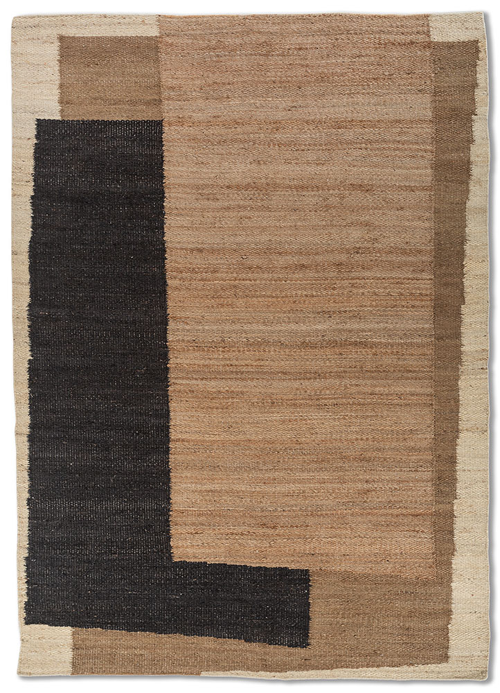 nomadic threads beige and brown jute and hemp Flat Weaves Rug - HeadShot