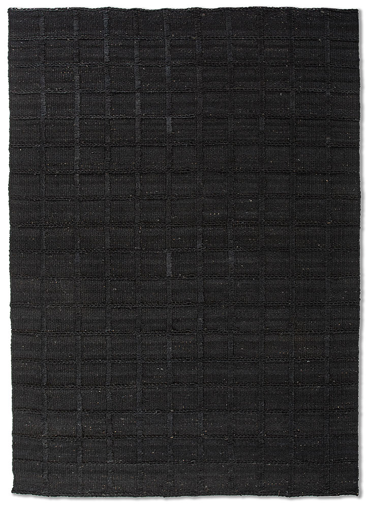 aprezo grey and black jute and hemp Flat Weaves Rug - HeadShot