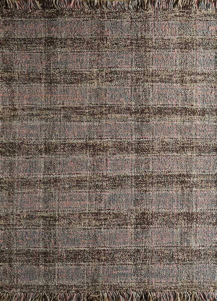 nomadic threads beige and brown wool Flat Weaves Rug - HeadShot