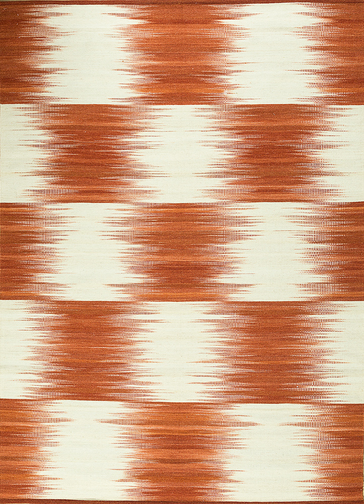 indusbar red and orange wool Flat Weaves Rug - HeadShot