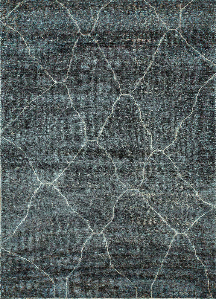 indusbar grey and black viscose hand loom Rug - HeadShot indusbar grey and black viscose hand loom Rug - HeadShot