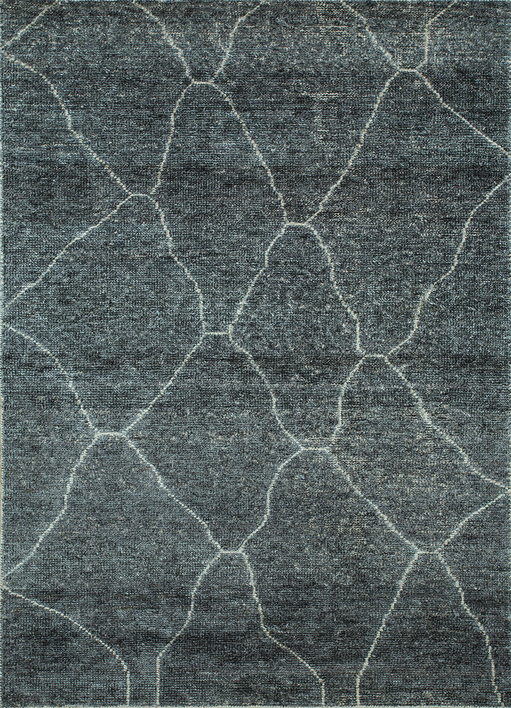 indusbar grey and black viscose Flat Weaves Rug - HeadShot