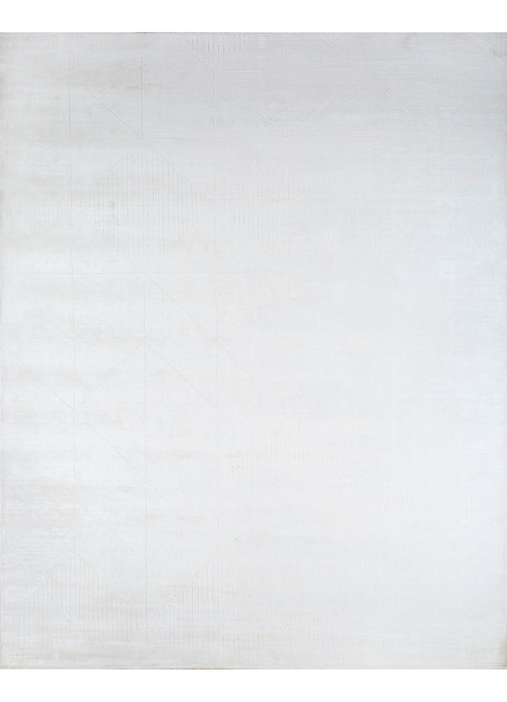  beige and brown viscose Hand Loom Rug