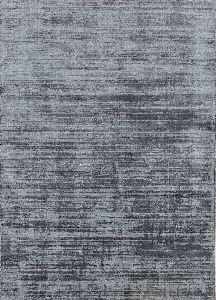  grey and black viscose Hand Loom Rug