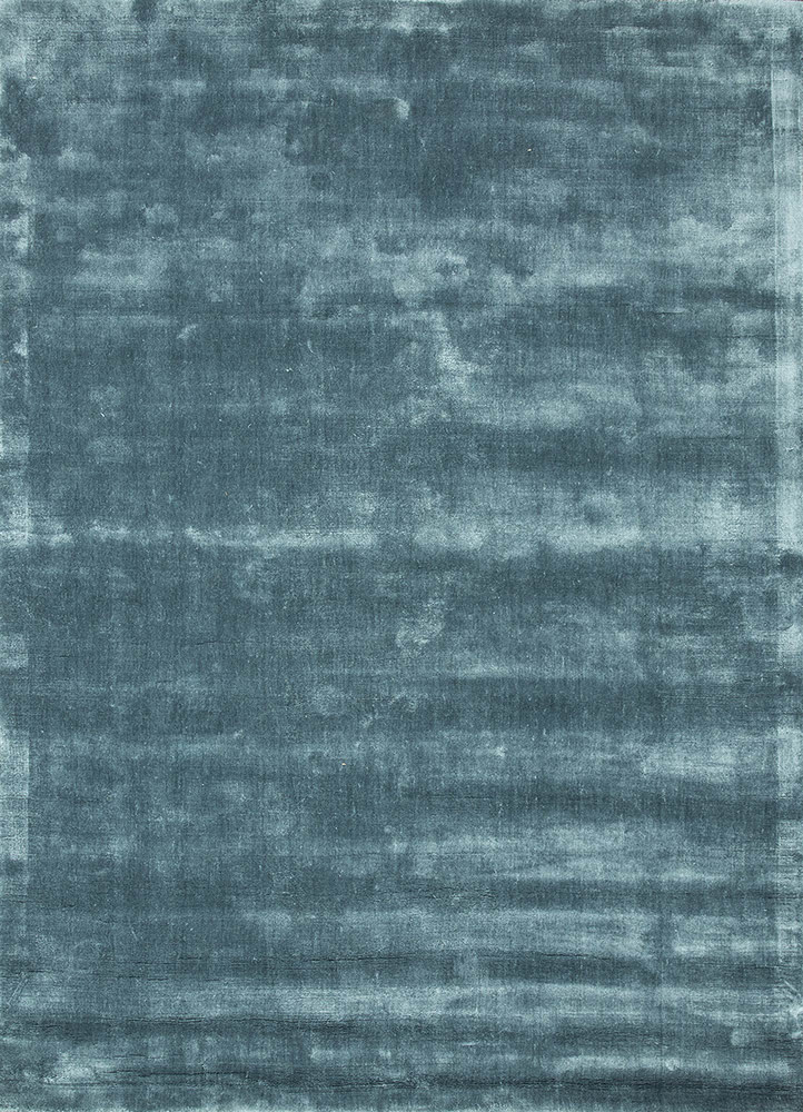 basis blue viscose Hand Loom Rug - HeadShot