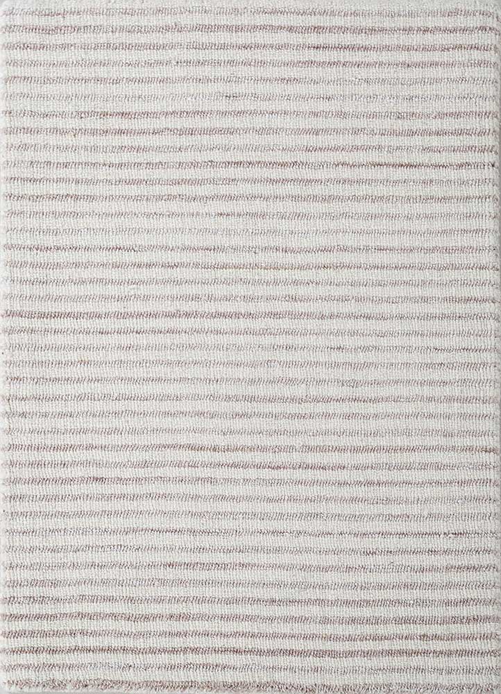 acar ivory wool and viscose Hand Loom Rug - HeadShot