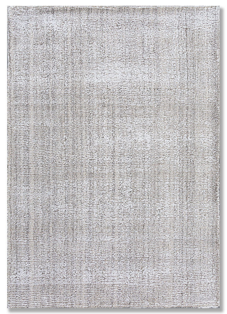  ivory wool and viscose Hand Loom Rug
