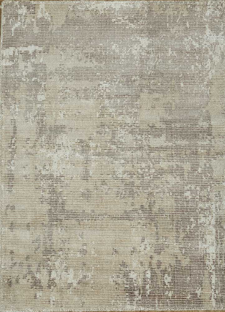 basis beige and brown wool and viscose Hand Loom Rug - HeadShot