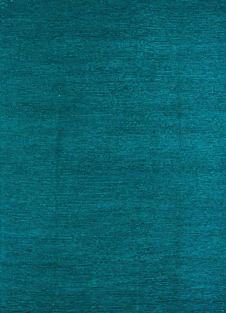  blue jute and hemp Hand Knotted Rug