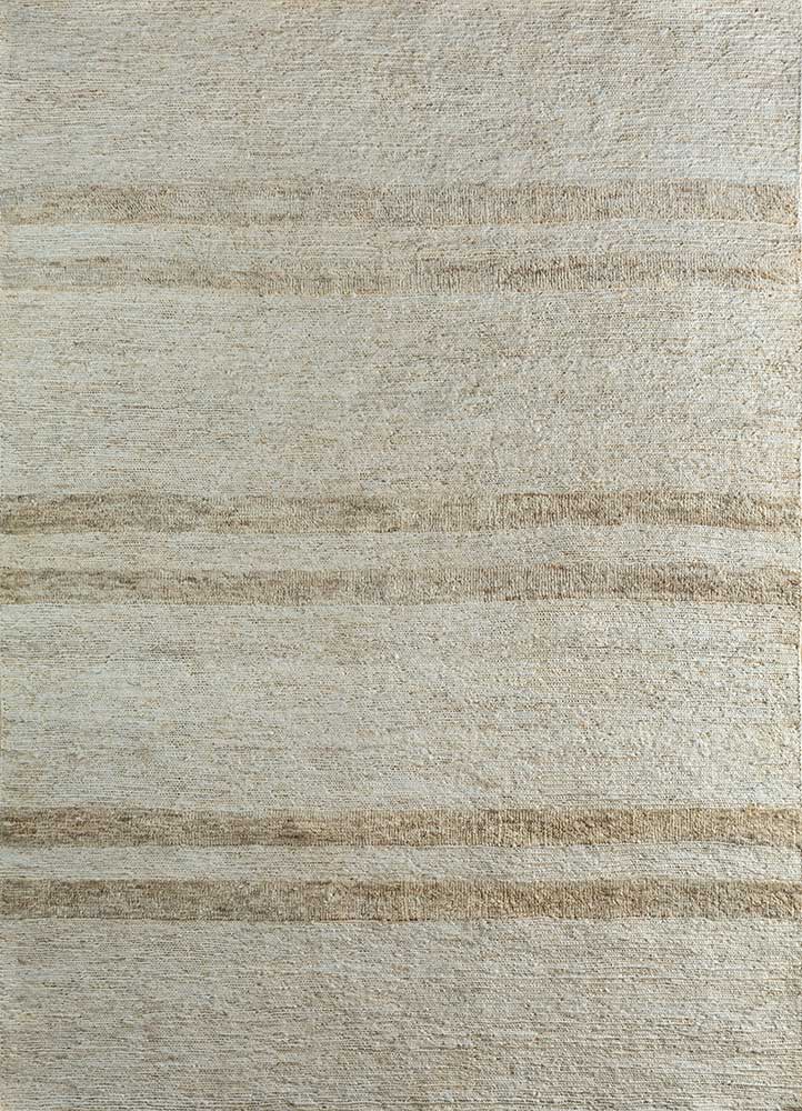  beige and brown jute and hemp Hand Knotted Rug