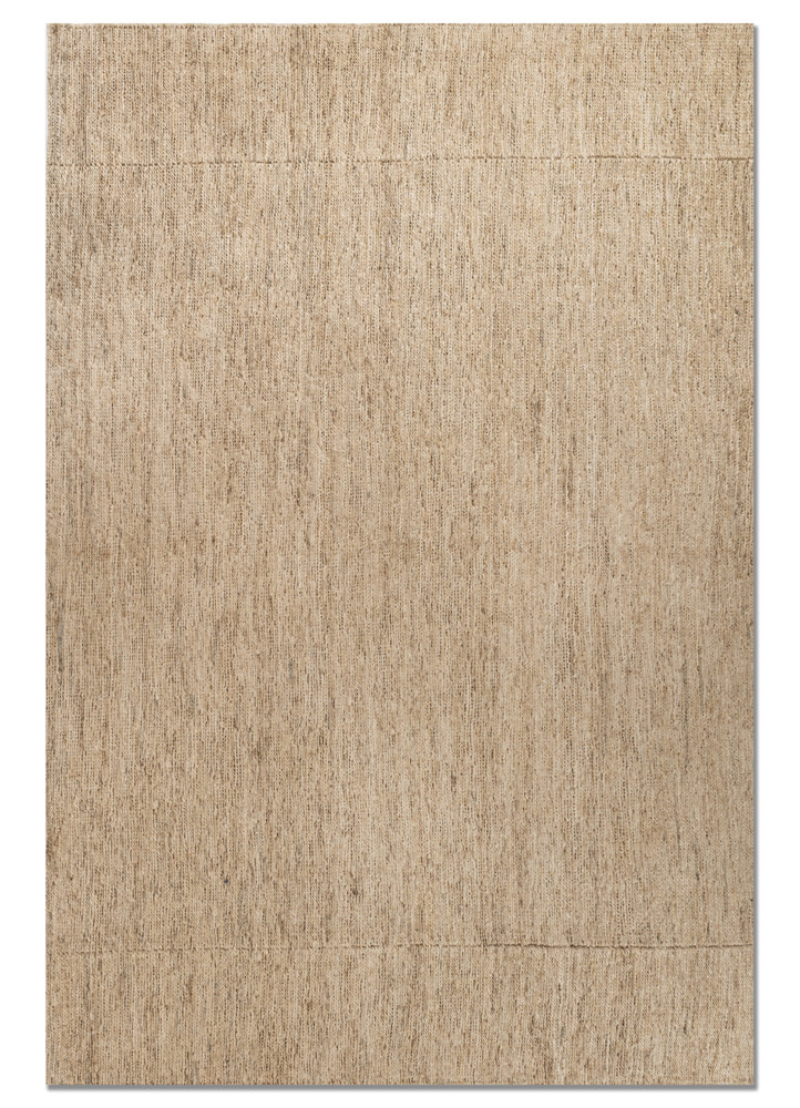  beige and brown jute and hemp Hand Knotted Rug