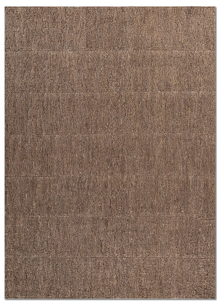  grey and black jute and hemp Hand Knotted Rug