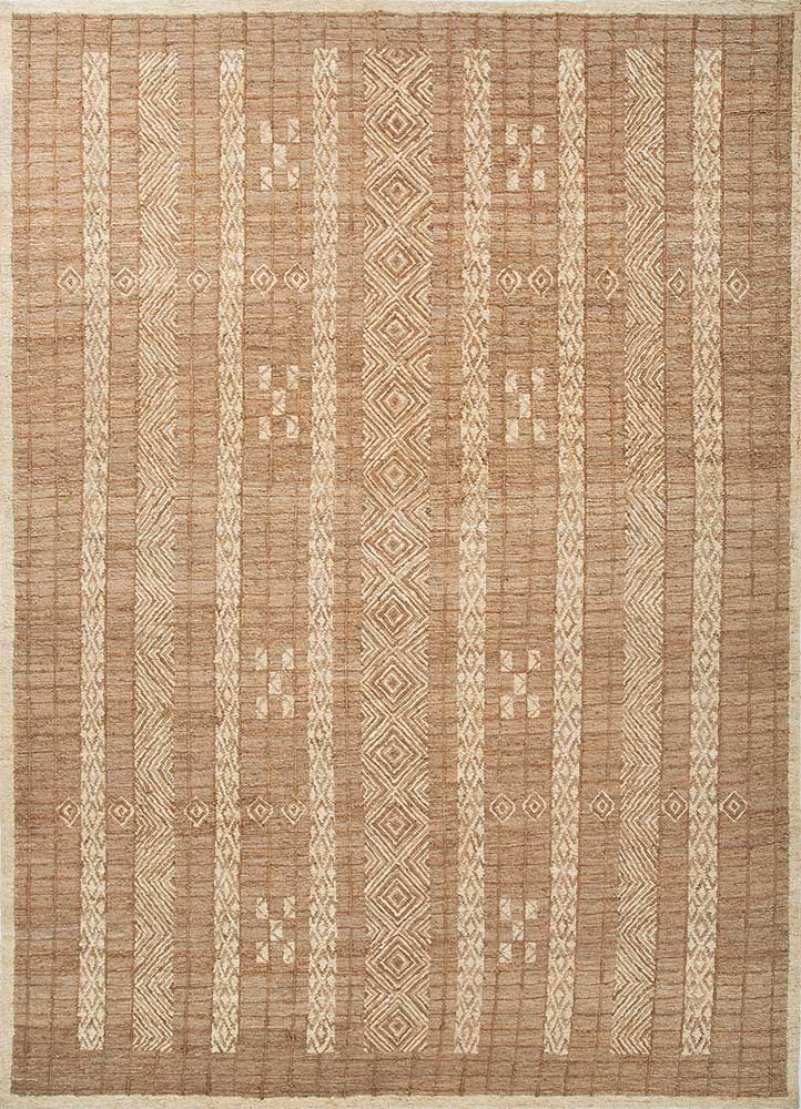 aprezo beige and brown jute and hemp Hand Knotted Rug - HeadShot