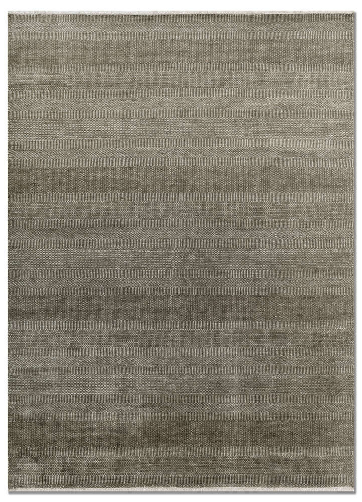  green wool and bamboo silk Hand Knotted Rug
