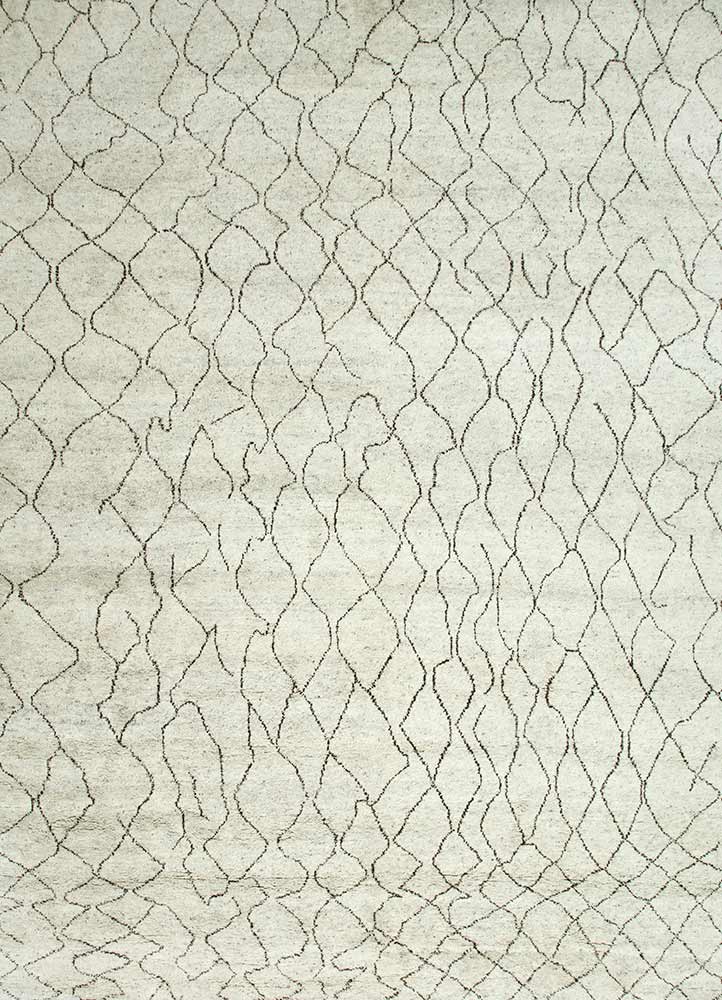 zuri beige and brown wool Hand Knotted Rug - HeadShot