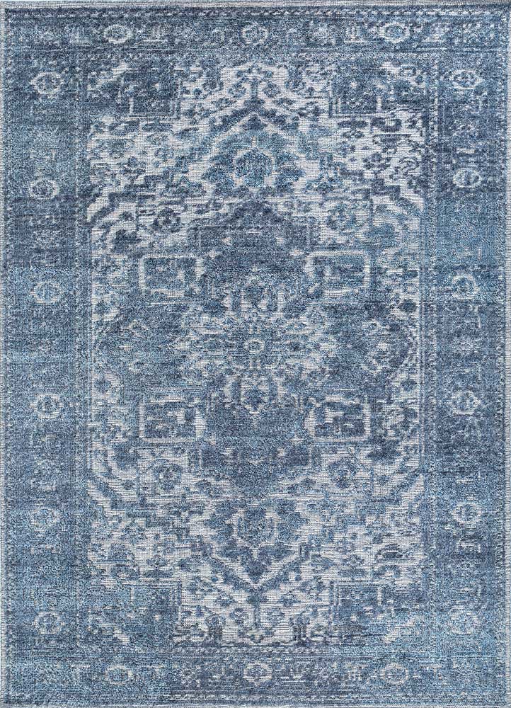  blue wool Hand Knotted Rug