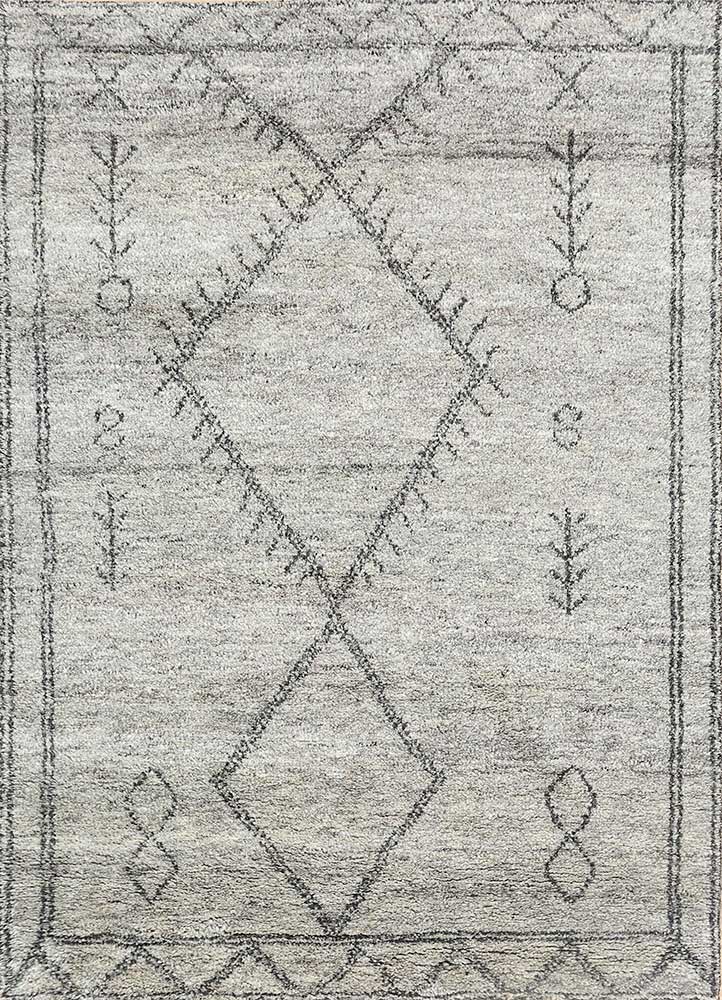 zuri beige and brown wool Hand Knotted Rug - HeadShot