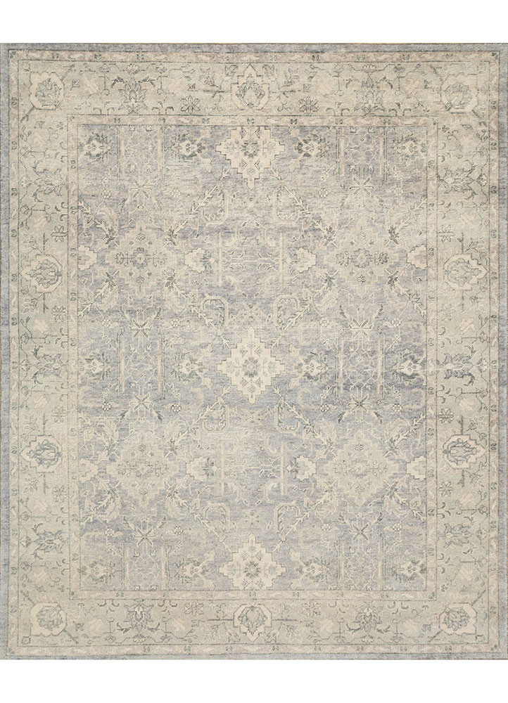  blue wool Hand Knotted Rug