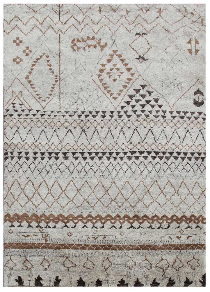 zuri ivory wool Hand Knotted Rug - HeadShot