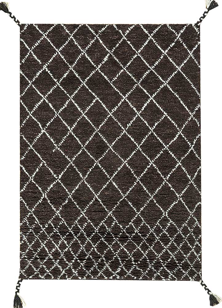  beige and brown wool Hand Knotted Rug