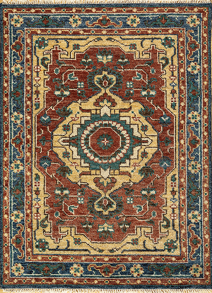 savana multi wool Hand Knotted Rug - HeadShot