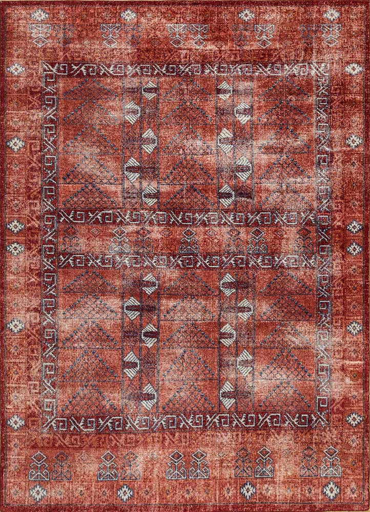erbe red and orange wool Hand Knotted Rug - HeadShot erbe red and orange wool Hand Knotted Rug - HeadShot