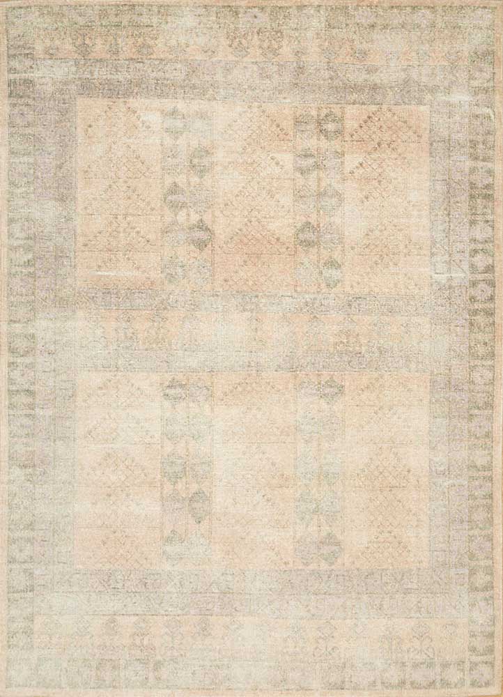  beige and brown wool Hand Knotted Rug